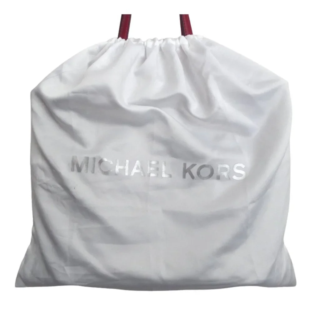 Michael Kors | Jet Set Signature Brown/Cherry Logo Tote (NWT) - Picture 4 of 13